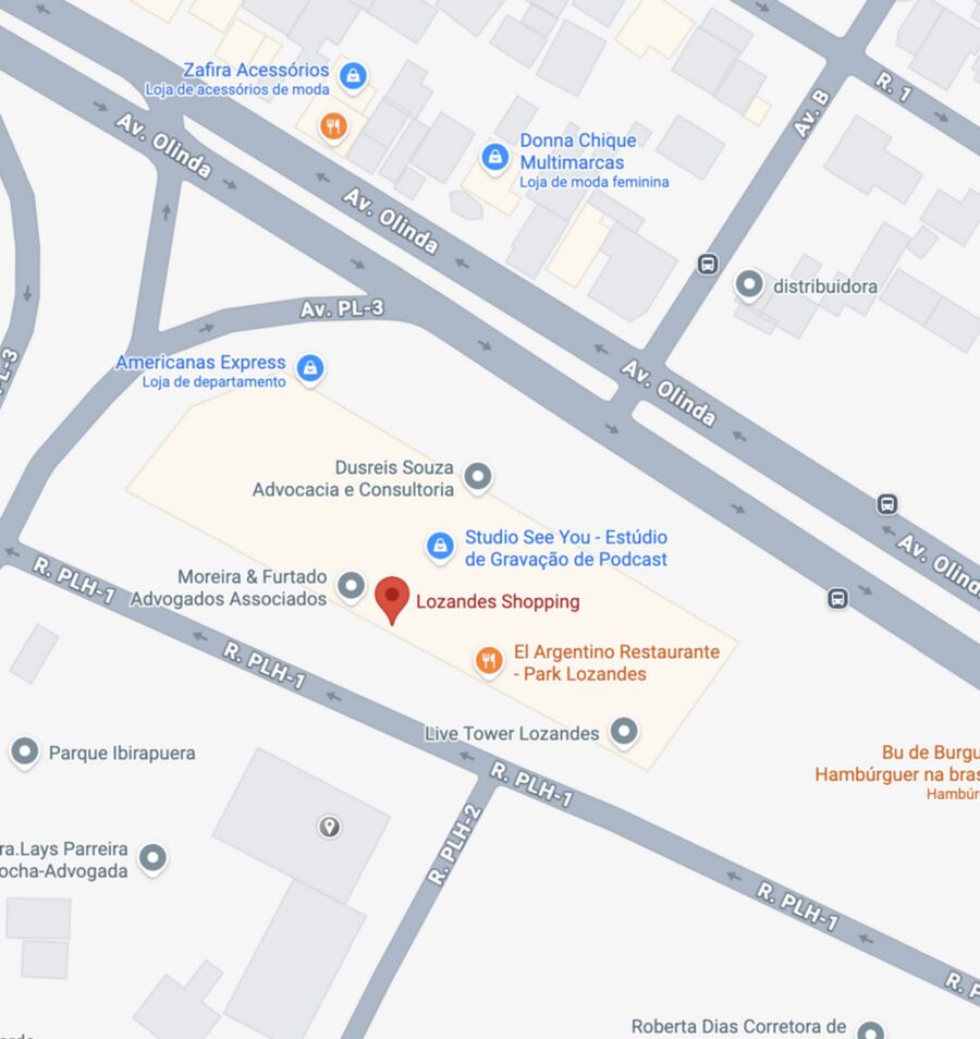Mapa da localização do Studio See You no Shopping Lozandes, Goiânia