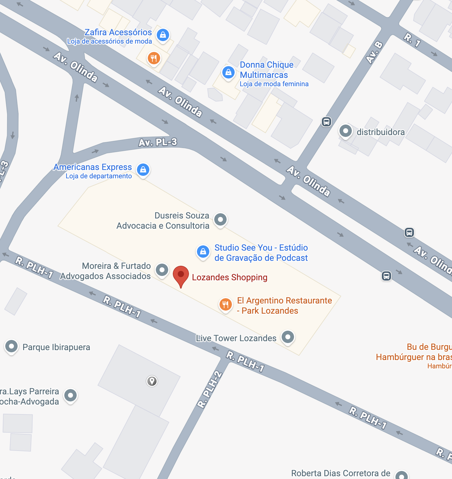 Mapa da localização do Studio See You no Shopping Lozandes, Goiânia